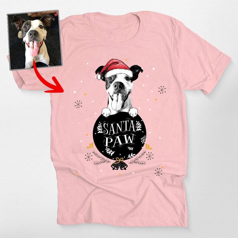 Funny Dog Christmas Bella Canvas Shirt - Custom Dog Portrait Gift - Pawarts