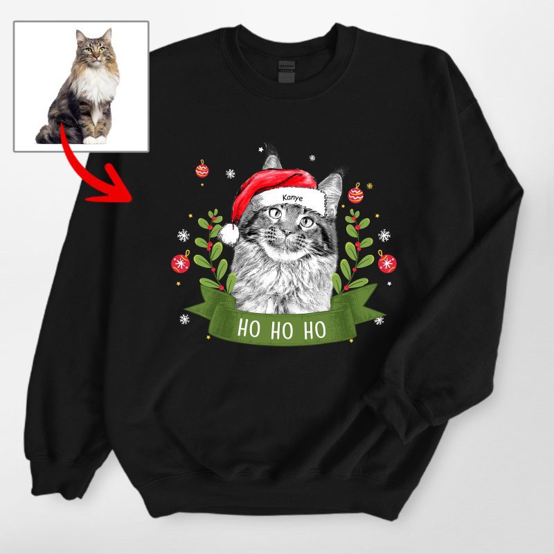 Christmas Gildan Sweatshirt Custom Dog Photo for Dog Lovers - Pawarts