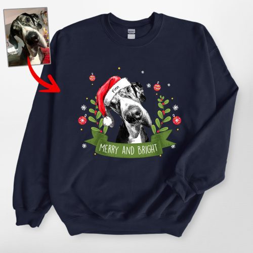 Christmas Gildan Sweatshirt Custom Dog Photo for Dog Lovers - Pawarts