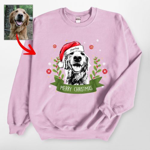 Christmas Gildan Sweatshirt Custom Dog Photo for Dog Lovers - Pawarts