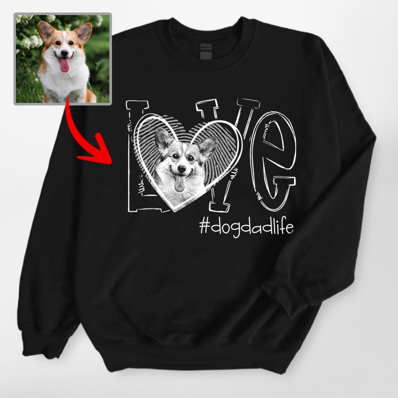 Pawarts | LOVE Custom Sketch Dog Sweatshirt [For Human] - Pawarts