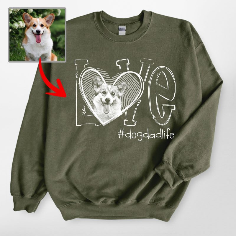 Pawarts | LOVE Custom Sketch Dog Sweatshirt [For Human] - Pawarts