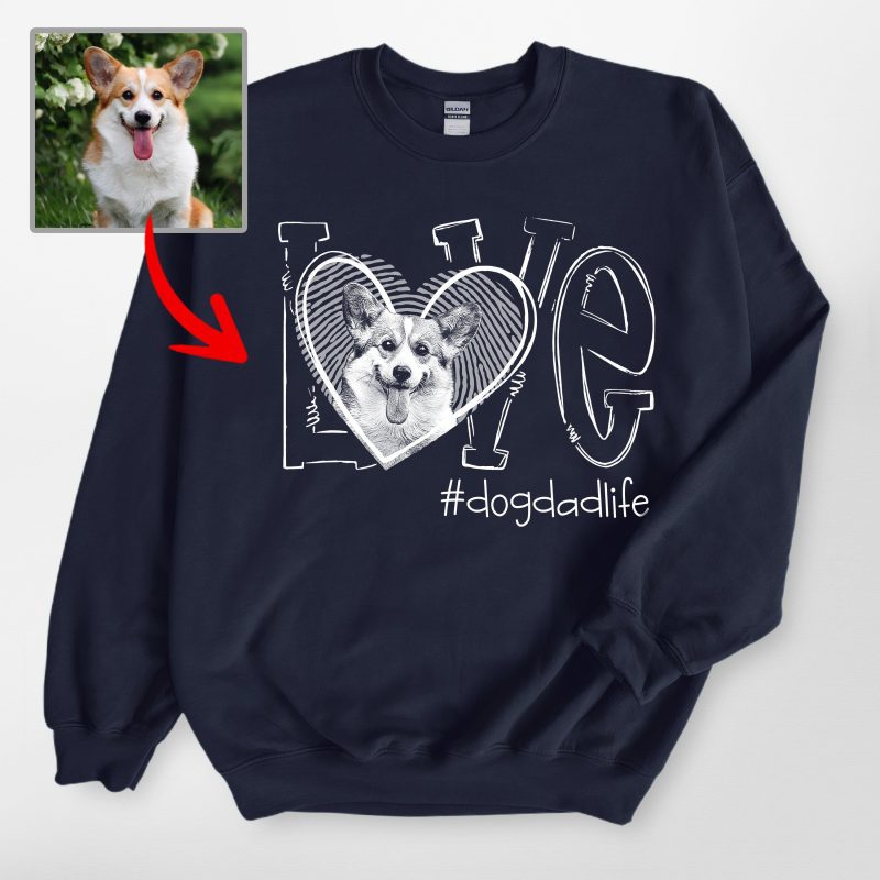 Pawarts | LOVE Custom Sketch Dog Sweatshirt [For Human] - Pawarts