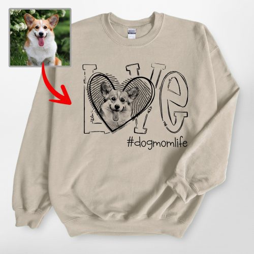 Pawarts | LOVE Custom Sketch Dog Sweatshirt [For Human] - Pawarts