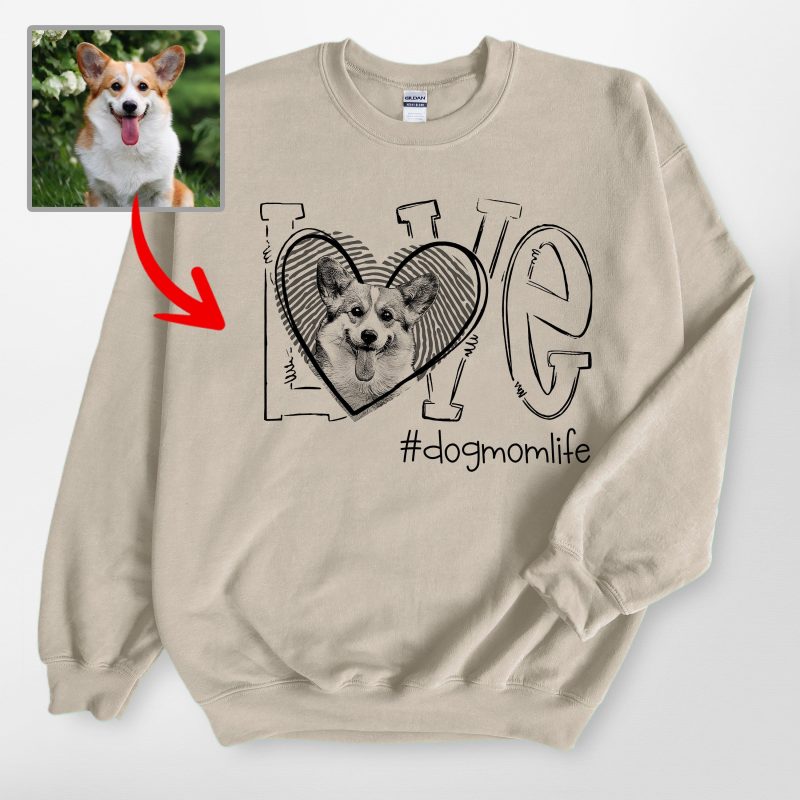 Pawarts | LOVE Custom Sketch Dog Sweatshirt [For Human] - Pawarts