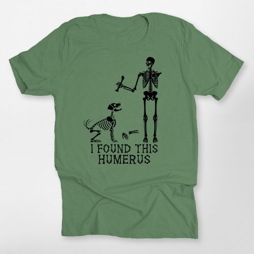 Funny Humerus Bella Canvas T-shirt for Dog Lovers – Skeleton Halloween Vibes - Pawarts