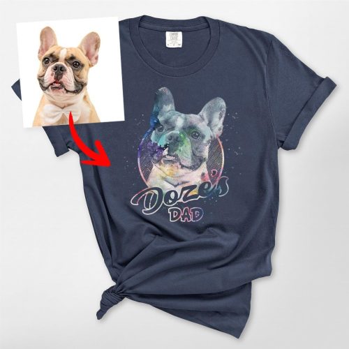 Custom Dog Sketch Comfort Colors Tee, Galaxy or Watercolor Effects, Gift for Dog Lovers - Pawarts