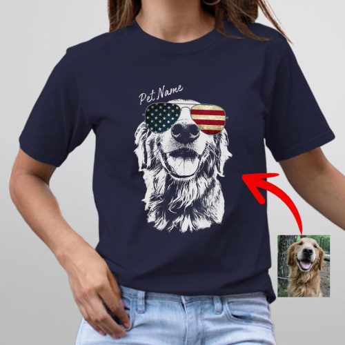 Pawarts - [Surprise Gift for Independence Day] Custom Dog T-Shirt For Dog Mom - Pawarts