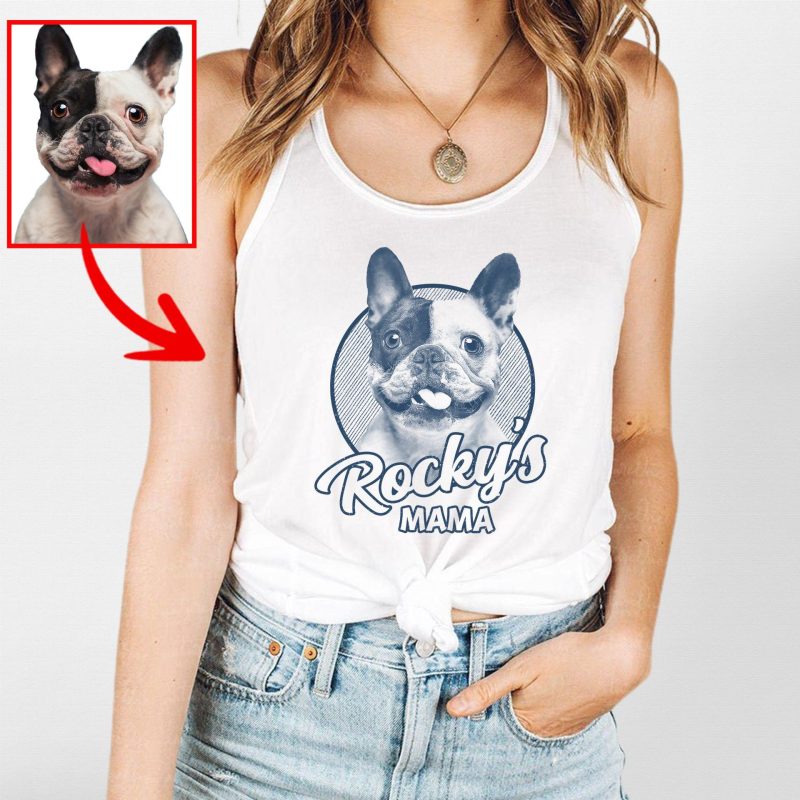 Sketch Custom Dog Photo Tank Top for Dog Moms - Pawarts