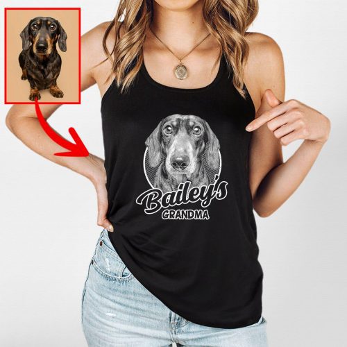 Sketch Custom Dog Photo Tank Top for Dog Moms - Pawarts