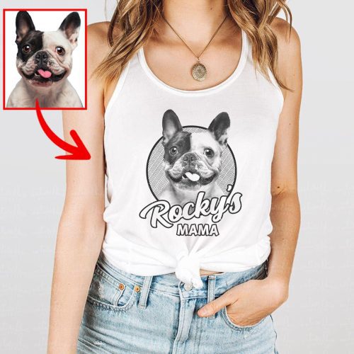 Sketch Custom Dog Photo Tank Top for Dog Moms - Pawarts