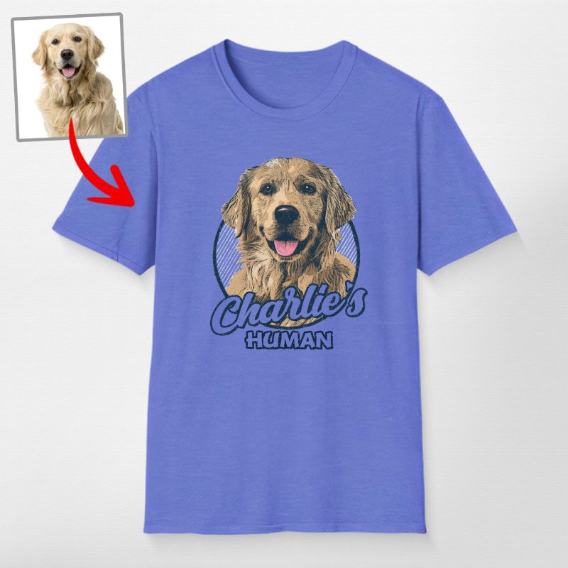 Custom Dog Portrait Unisex Softstyle T-Shirt for Dog Moms and Dads - Pawarts