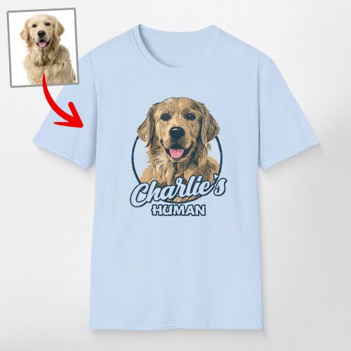 Custom Dog Portrait Unisex Softstyle T-Shirt for Dog Moms and Dads - Pawarts