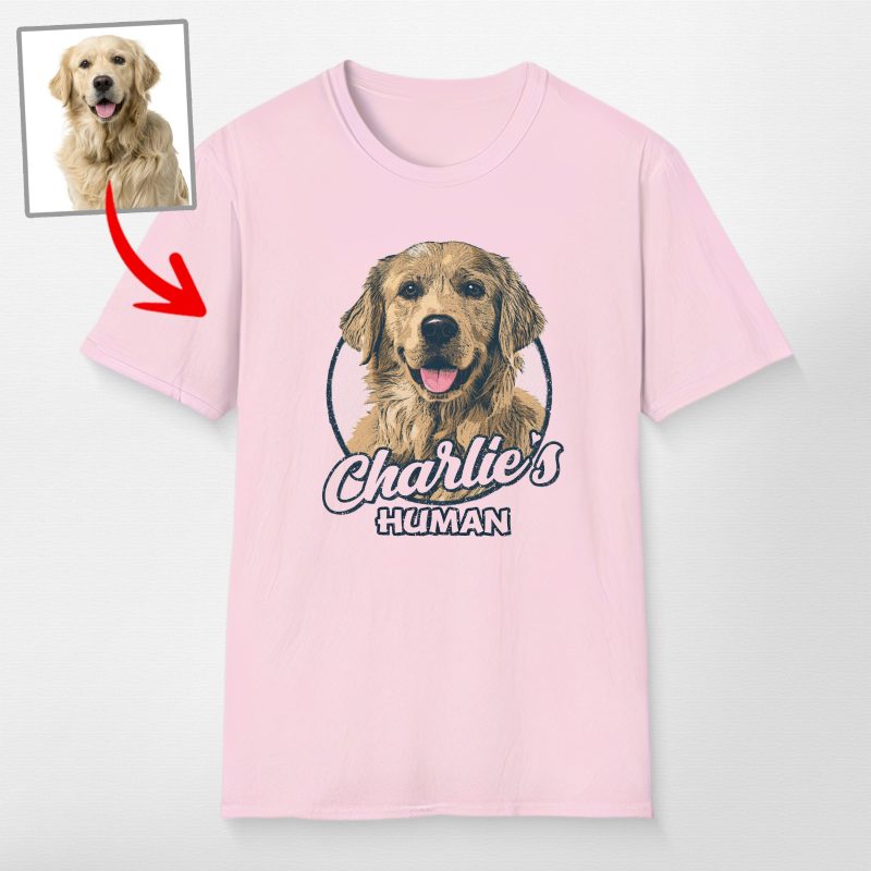 Custom Dog Portrait Unisex Softstyle T-Shirt for Dog Moms and Dads - Pawarts