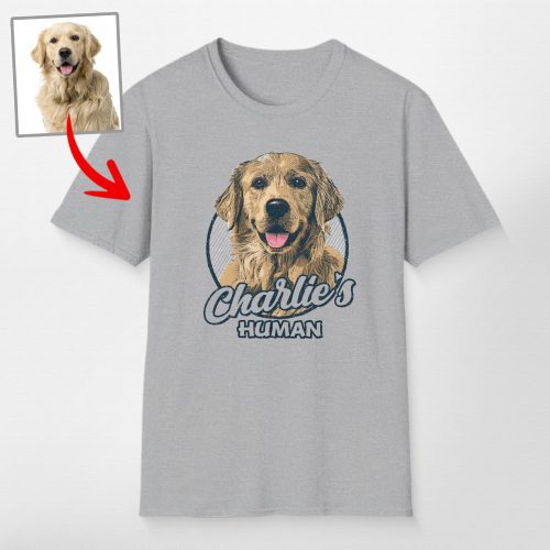 Custom Dog Portrait Unisex Softstyle T-Shirt for Dog Moms and Dads - Pawarts