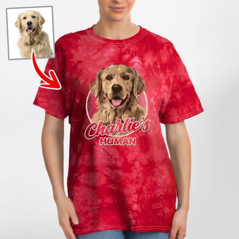 Custom Dog Portrait Tie-Dye Tee for Dog Moms and Dads - Pawarts