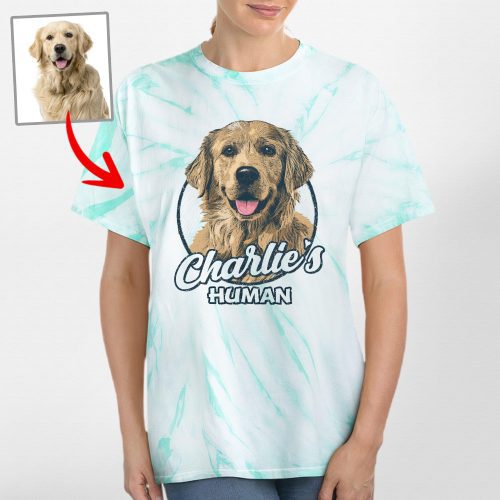 Custom Dog Portrait Tie-Dye Tee for Dog Moms and Dads - Pawarts