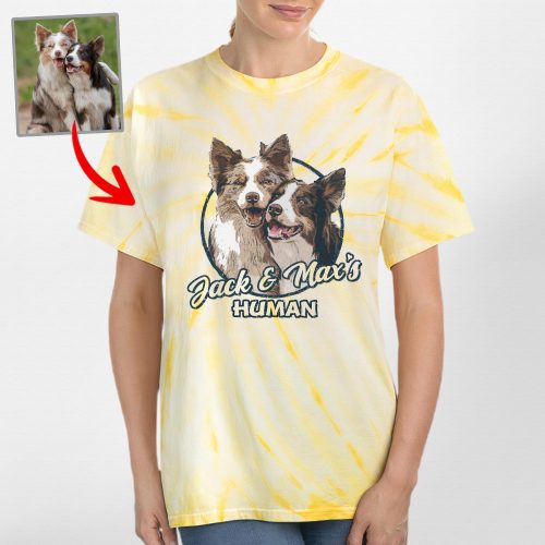 Custom Dog Portrait Tie-Dye Tee for Dog Moms and Dads - Pawarts