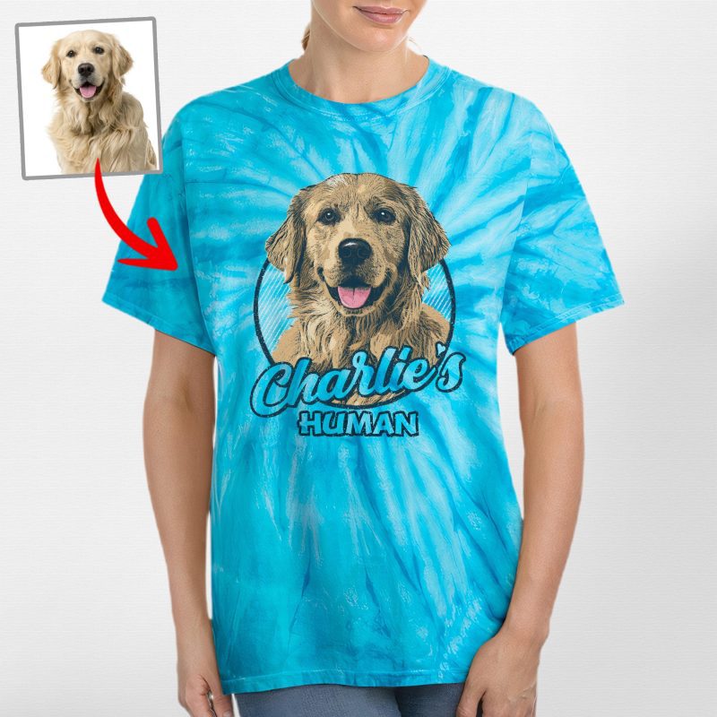 Custom Dog Portrait Tie-Dye Tee for Dog Moms and Dads - Pawarts