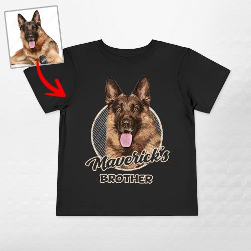 Dog's Favorite Human Toddler Shirt - Custom Dog Portrait, Vintage Sketch - Pawarts