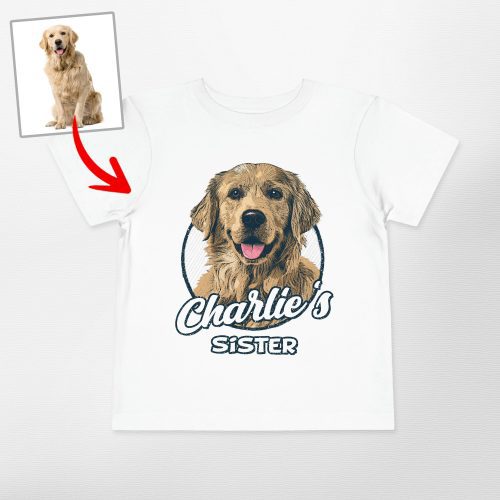 Dog's Favorite Human Toddler Shirt - Custom Dog Portrait, Vintage Sketch - Pawarts