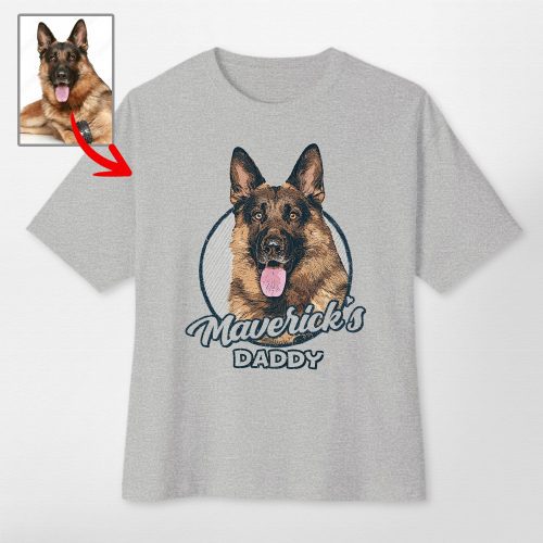 Custom Color Dog Photo Oversized T-shirts for Dog Lovers - Pawarts