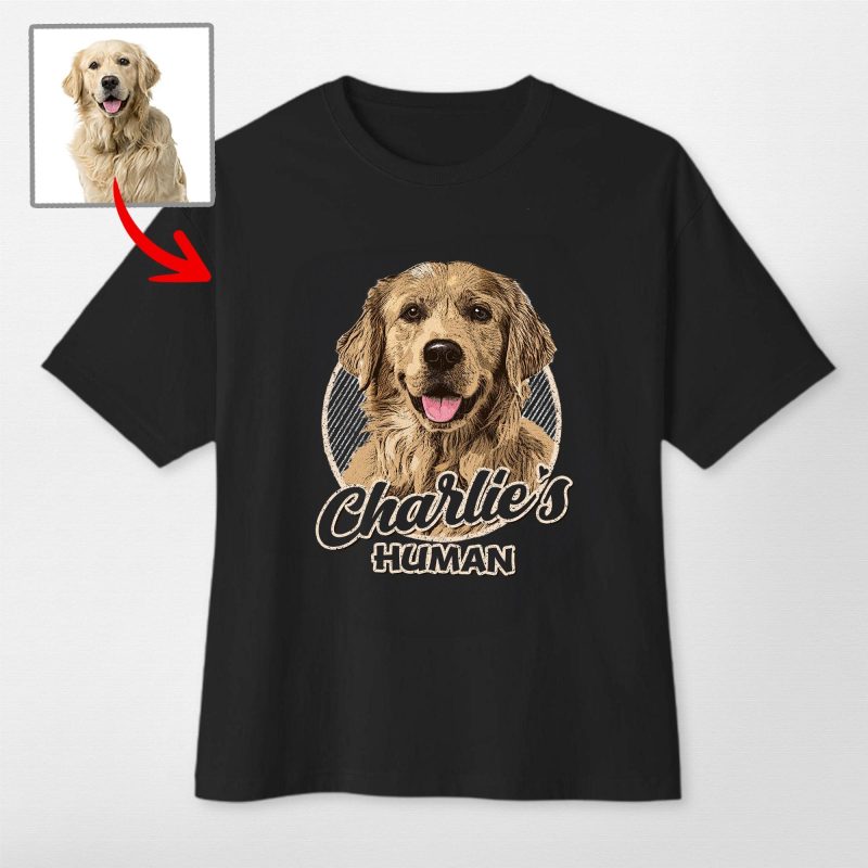 Custom Color Dog Photo Oversized T-shirts for Dog Lovers - Pawarts