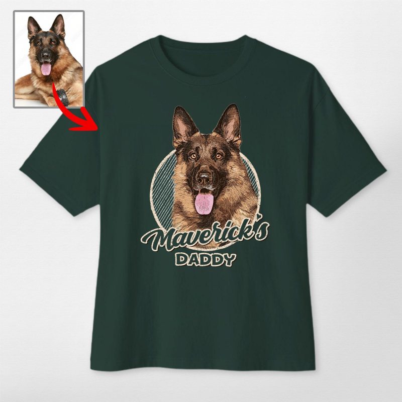 Custom Color Dog Photo Oversized T-shirts for Dog Lovers - Pawarts