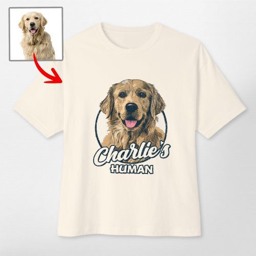 Custom Color Dog Photo Oversized T-shirts for Dog Lovers - Pawarts