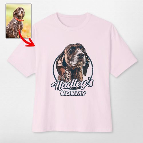 Custom Color Dog Photo Oversized T-shirts for Dog Lovers - Pawarts