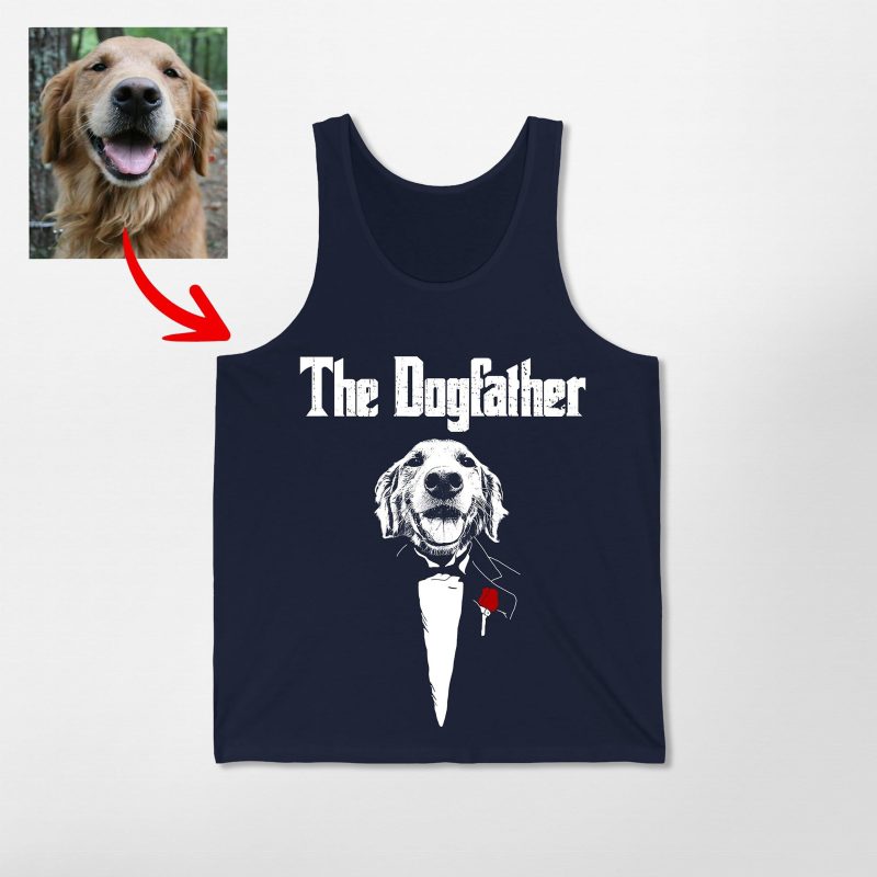 The DogFather - Personalized Dog Photo Unisex Tank Top For Dog Dad - Pawarts