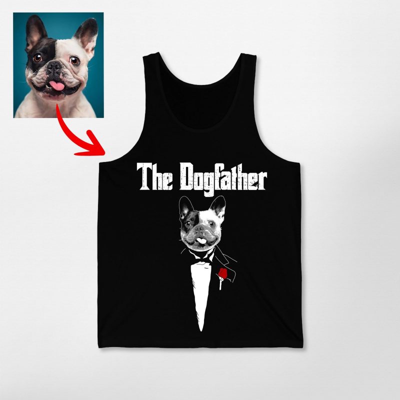 The DogFather - Personalized Dog Photo Unisex Tank Top For Dog Dad - Pawarts