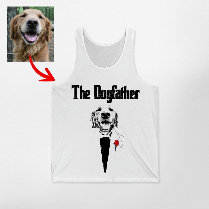 The DogFather - Personalized Dog Photo Unisex Tank Top For Dog Dad - Pawarts