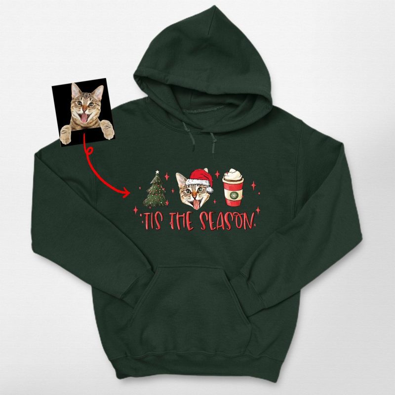 Pawarts | [Tis The Season] Customized Dog Portrait Hoodies For Hooman - Pawarts