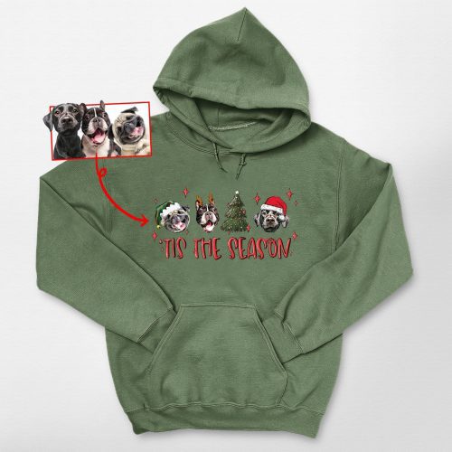 Pawarts | [Tis The Season] Customized Dog Portrait Hoodies For Hooman - Pawarts