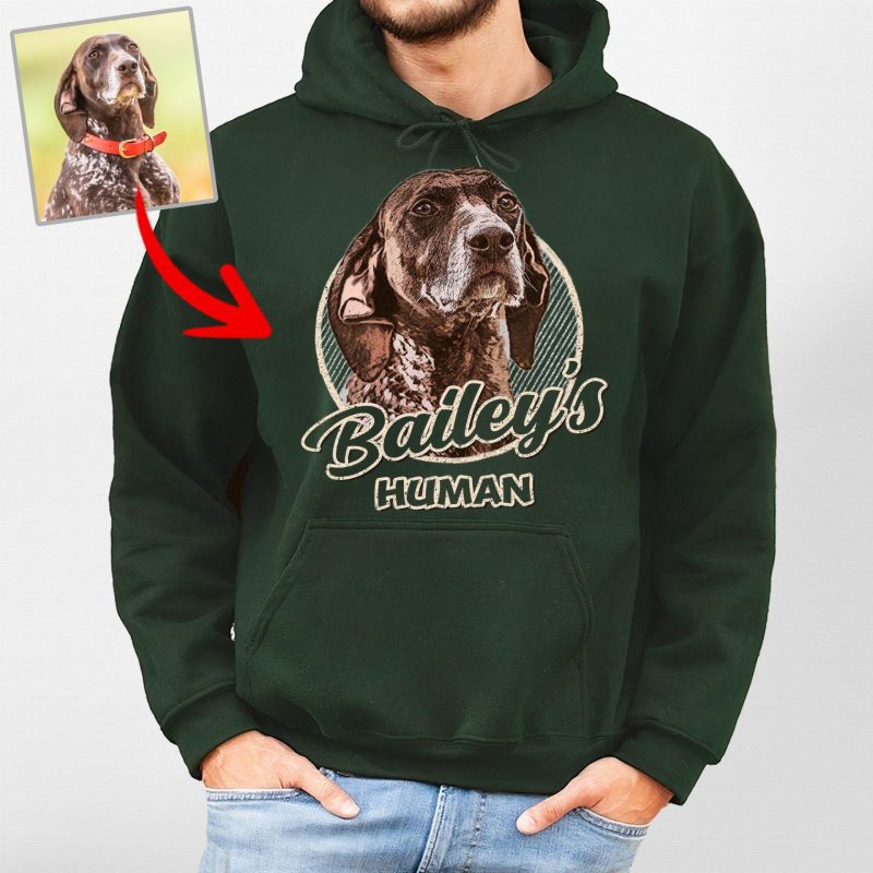 Funny Custom Dog Portrait Gildan Hoodie Gift for Dog Dads and Papas - Pawarts