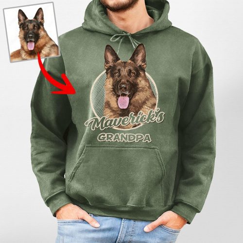 Funny Custom Dog Portrait Gildan Hoodie Gift for Dog Dads and Papas - Pawarts