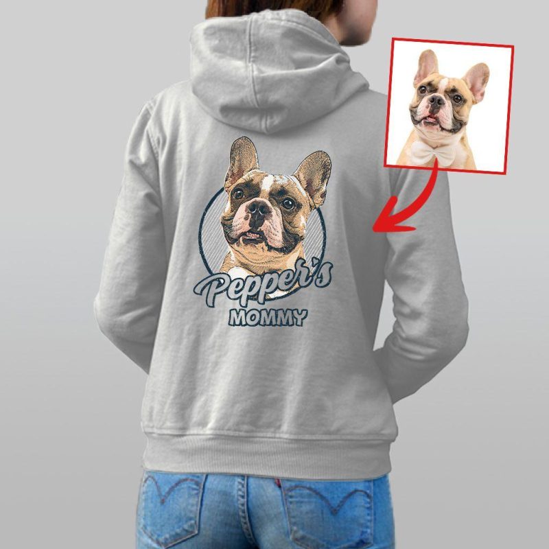 Custom Dog Painting Zip Up Hoodie - Cozy Gift for Dog Moms - Pawarts