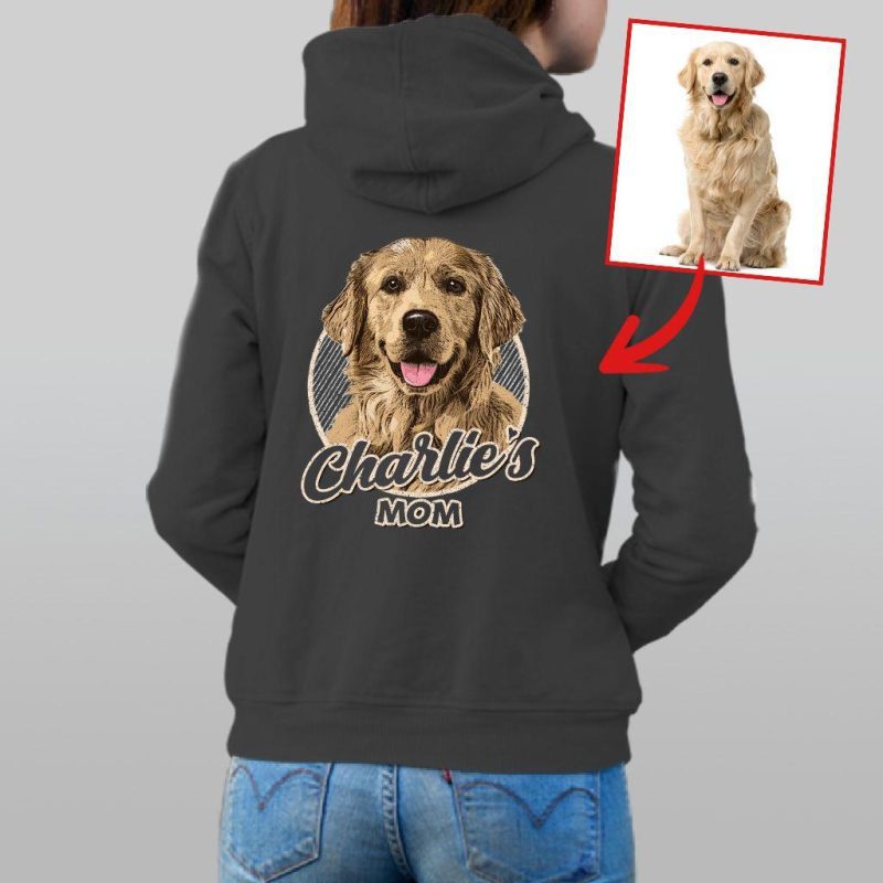 Custom Dog Painting Zip Up Hoodie - Cozy Gift for Dog Moms - Pawarts