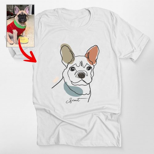 Pawarts | Impressive Custom Outline Portrait T-Shirt For Dog Lovers - Pawarts