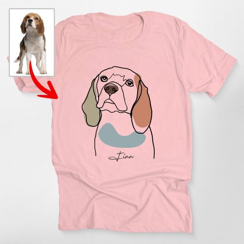 Pawarts | Impressive Custom Outline Portrait T-Shirt For Dog Lovers - Pawarts