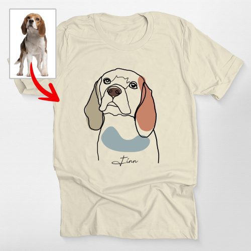 Pawarts | Impressive Custom Outline Portrait T-Shirt For Dog Lovers - Pawarts