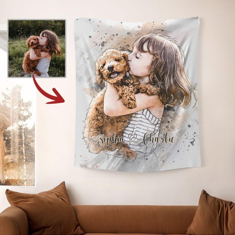 Pawarts | Vibrant Customized Dog Tapestry [Unique Gift For Dog Lovers] - Pawarts