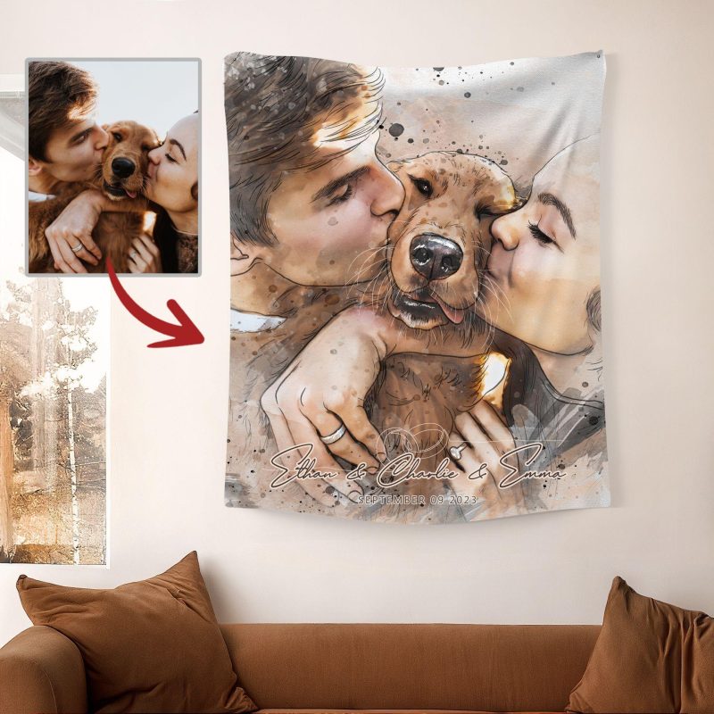 Pawarts | Vibrant Customized Dog Tapestry [Unique Gift For Dog Lovers] - Pawarts