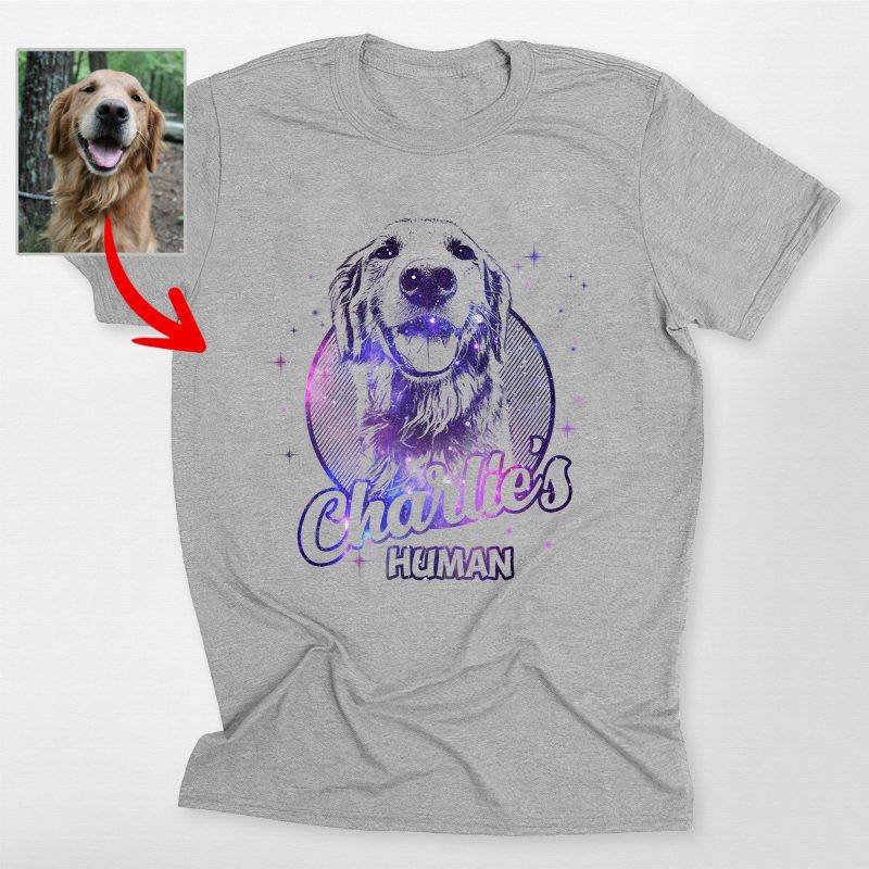 Custom Dog Sketch Bella Canvas T-Shirt - Galaxy or Watercolor Effects, Unique Gift for Dog Lovers - Pawarts