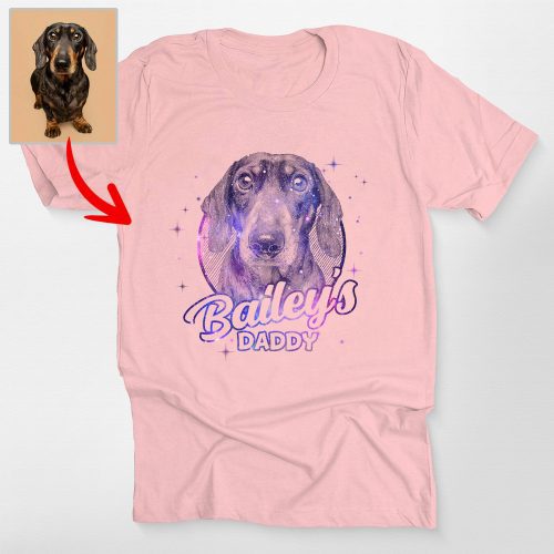 Custom Dog Sketch Bella Canvas T-Shirt - Galaxy or Watercolor Effects, Unique Gift for Dog Lovers - Pawarts