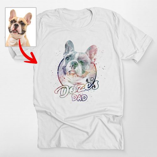 Custom Dog Sketch Bella Canvas T-Shirt - Galaxy or Watercolor Effects, Unique Gift for Dog Lovers - Pawarts