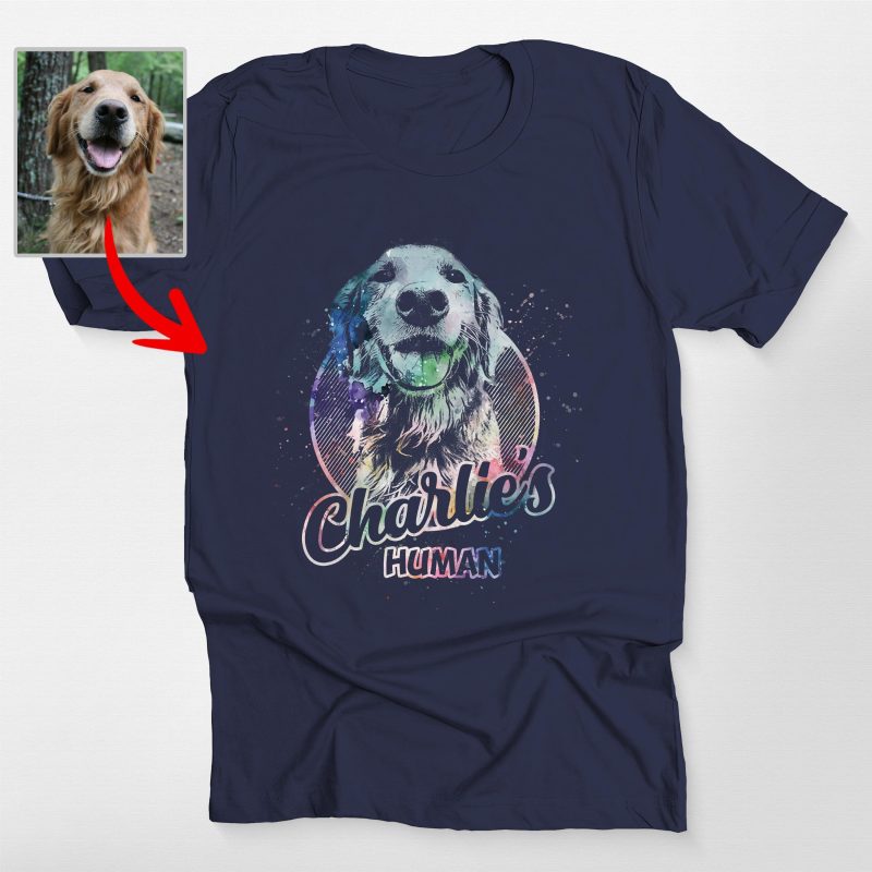 Custom Dog Sketch Bella Canvas T-Shirt - Galaxy or Watercolor Effects, Unique Gift for Dog Lovers - Pawarts