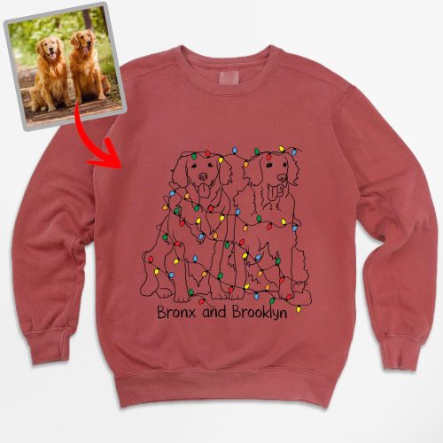 Pawarts | Christmas Light Personalized Dog Comfort Color Sweatshirt - Pawarts