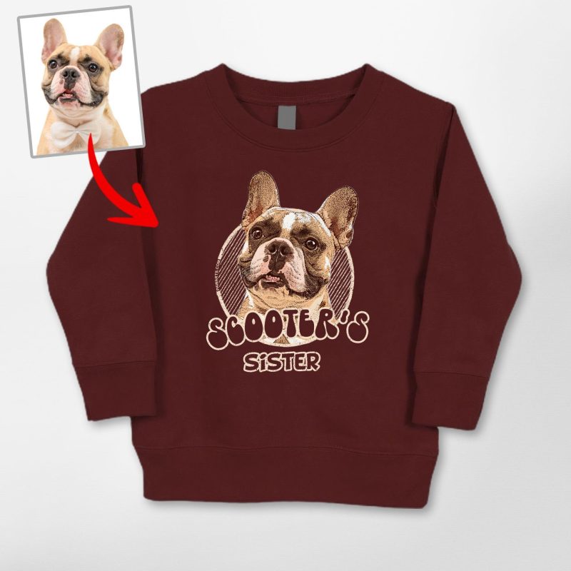 Colorful Personalized Sketch Dog Portrait Sweatshirt For Kids - Pawarts